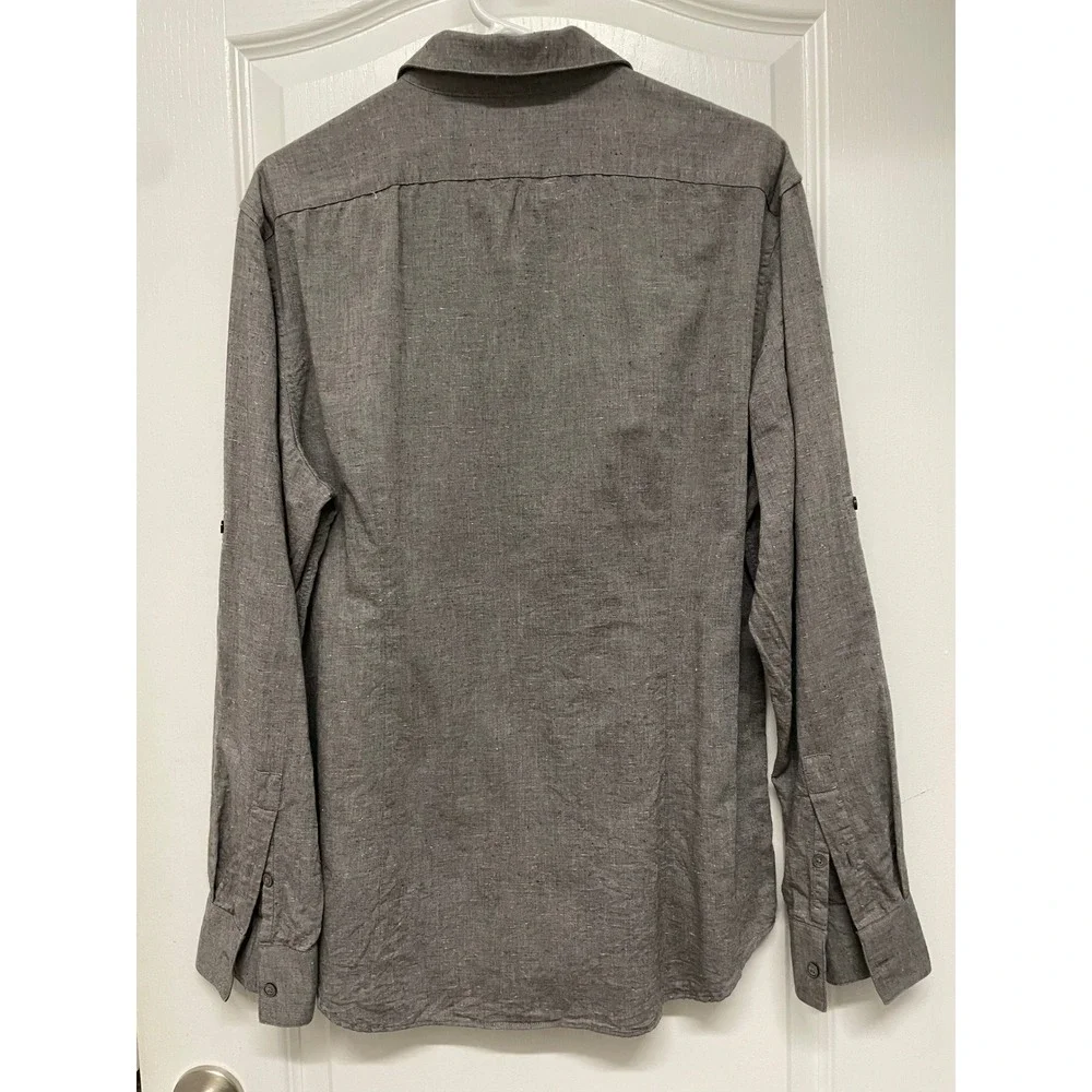 John Varvatos Textured Casual Collared Button Down Date Night Shirt - Sz Large - Picture 6 of 9